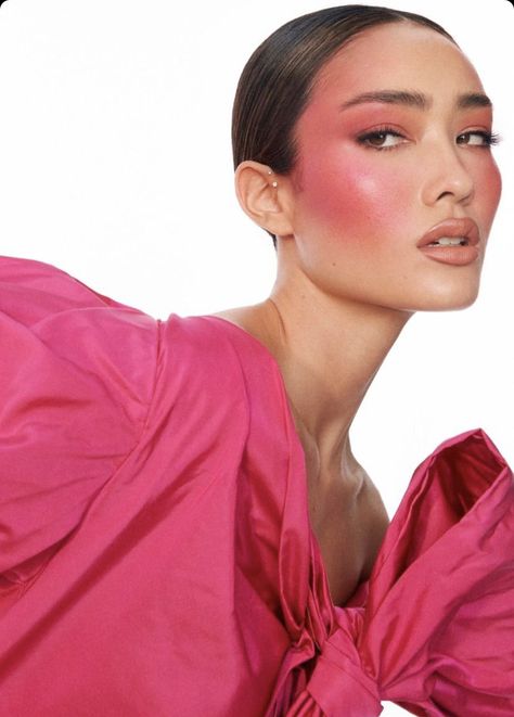 Pink Blush Makeup Looks, Heavy Blush Makeup Looks, Editorial Blush, Valentines Editorial, Pink Blush Makeup, Fashion Show Makeup, Cool Makeup Looks, Beauty Photoshoot, Beauty Shoot