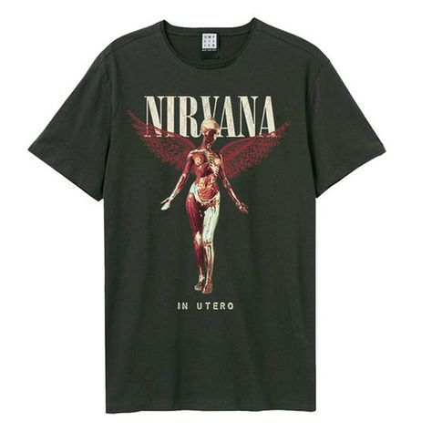 Nirvana T Shirts, Nirvana In Utero, Nirvana Tee, Nirvana Shirt, In Utero, Band Merchandise, Album Design, Band Merch, Charcoal Color