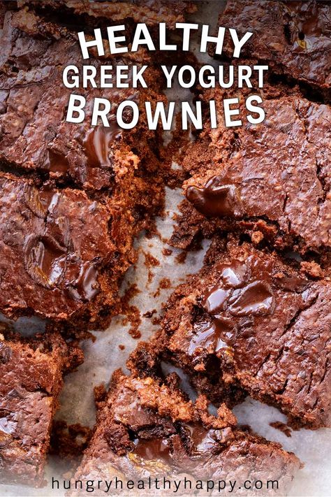 Low Fat Baking Recipes, Healthy Desserts Using Greek Yogurt, Brownie Recipes Healthier, Low Carb Greek Yogurt Recipes, Nonfat Greek Yogurt Recipes, Healthy Greek Yogurt Dessert, Yogurt Brownies Recipe, Banana Greek Yogurt Recipes, Recipes Using Greek Yogurt Baking