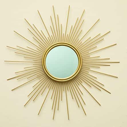 Amazon.com: Sunburst Wall Mirror Sunburst Mirror Wall, Mid Century Modern Mirror, Small Modern Living Room, Boho Mirror, Sun Mirror, Gold Sunburst, Decorative Mirrors, Mirror Gold, Sunburst Mirror