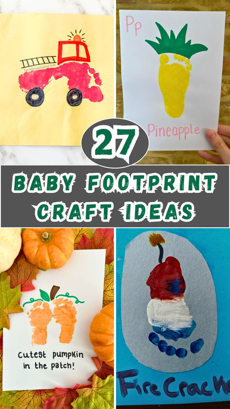 Looking for creative ways to cherish your baby’s tiny footprints? These 27 adorable baby footprint crafts are perfect for capturing precious memories! From canvas art to personalized gifts, these simple and fun ideas are a must-try for new parents. Whether you're making keepsakes for yourself or a thoughtful present for grandparents, these crafts will warm hearts for years to come. Easy to make at home, each project adds a personal touch you'll love forever! Red Infant Crafts, Infant Handprint Crafts, Fall Baby Handprint Crafts, August Baby Crafts, Feet Crafts For Infants, Fall Craft For Baby, Fall Footprint Art For Toddlers, Newborn Arts And Crafts, Fall Hand And Foot Print Crafts