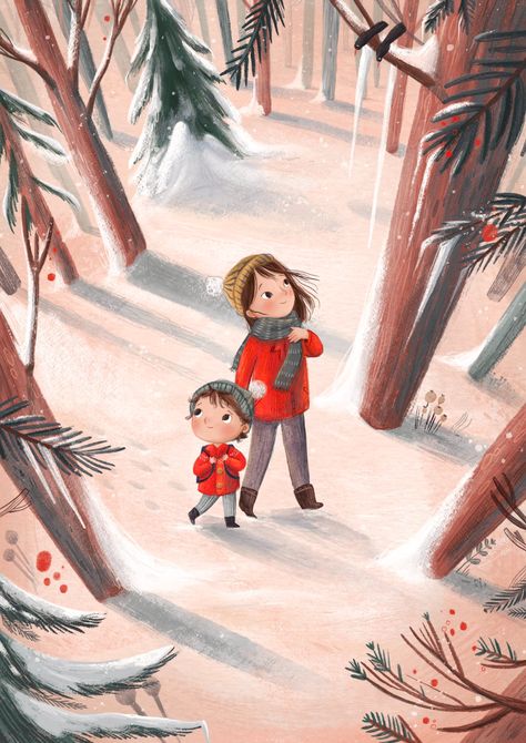 Lucy's Illustrations 🌼 (@IllustrateLucy) / Twitter Winter Children Illustration, Lucy Fleming Illustrations, Winter Illustration, Cartoon Photo, Portfolio Ideas, Luge, Magic Eyes, High Angle, Drawing Stuff