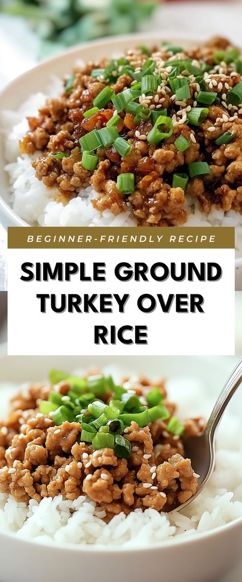 Image for Simple Ground Turkey Over Rice Tamari Ground Turkey Skillet, Ground Turkey Seasoning Healthy, Easy Ground Turkey Meals, Whole 30 Ground Turkey Recipes, Ground Turkey Bowl Recipes, Whole 30 Ground Turkey, Ground Turkey With Rice, Simple Ground Turkey Recipes, Ground Turkey And Rice Recipes