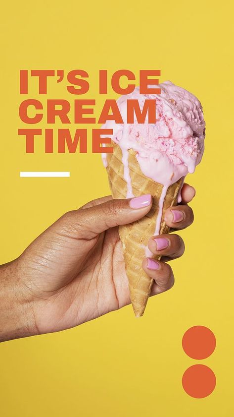 Melting ice-cream Instagram story template, yellow design vector | premium image by rawpixel.com / Aum Ice Cream Advertisement Graphic Design, Ice Cream Social Media Content, Ice Cream Content Ideas, Ice Cream Ads Design, Packaging Ice Cream Design, Ice Cream Content, Ice Cream Instagram Story, Ice Cream Graphic Design, Ice Cream Advertisement