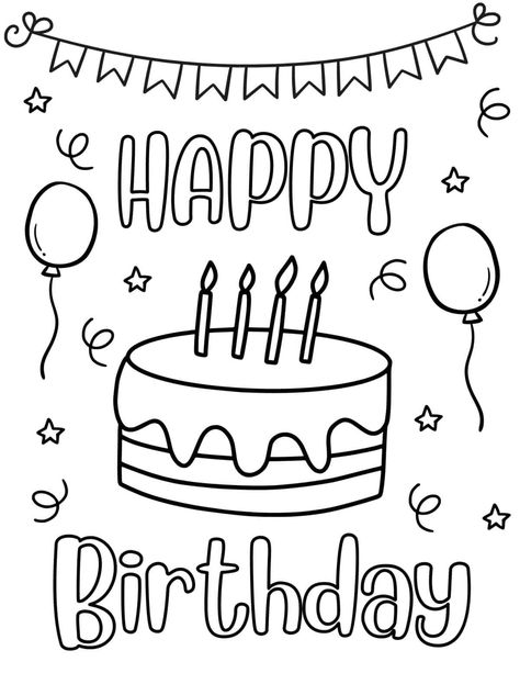 Happy Birthday Teacher, Coloring Birthday Cards, Happy Birthday Grandpa, Happy Birthday Font, Happy Birthday Drawings, Happy Birthday Free, Happy Birthday Clip Art, Happy Birthday Coloring Pages, Happy Birthday Printable