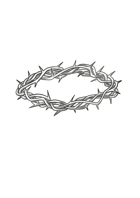 Thorne Crown Tattoo, Crown Of Thorns Tattoo Women, Crown Of Thorns Tattoo Design, Jesus Crown Tattoo, Jesus Crown Of Thorns Tattoo, Crown Of Thorns Drawing, Thorn Crown Tattoo, Norwegian Tattoo, Crown Of Thorns Tattoo