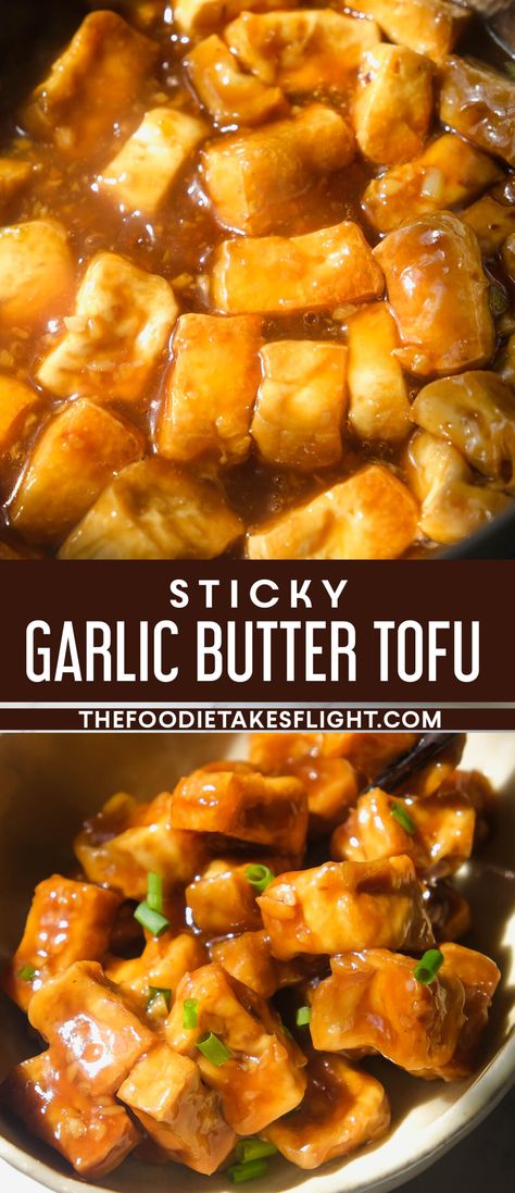 Butter Tofu Recipe, Stinky Tofu Recipe, Tofu Dessert Recipes, Teriyaki Tofu Recipes, Sticky Garlic Tofu, Tofu Honey Garlic Soy Sauce, Sticky Sesame Garlic Tofu, Crispy Soy Garlic Tofu, Tiffy Cooks Tofu