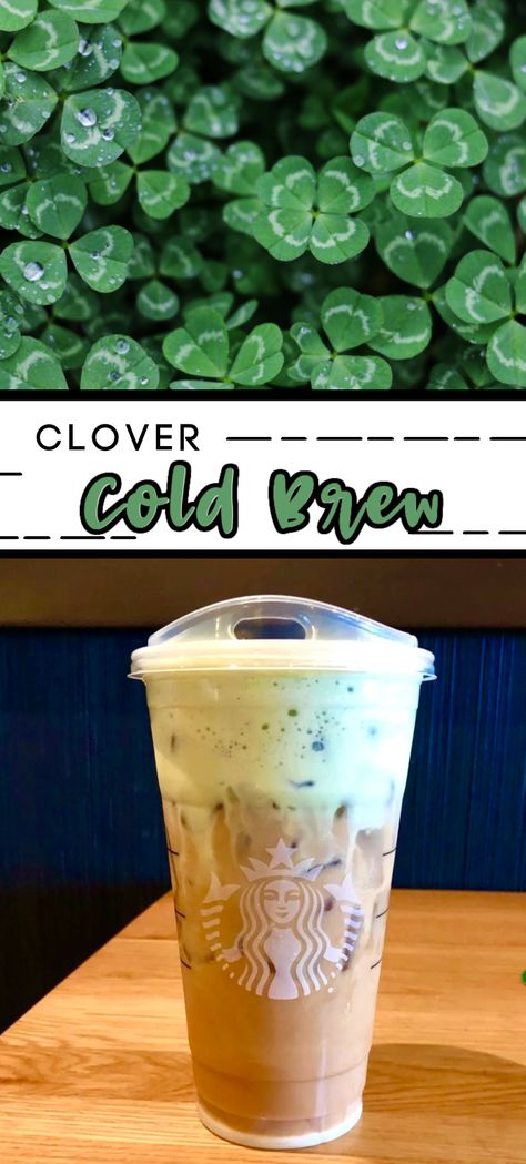 How To Order The Starbucks Clover Cold Brew Coffee Chalkboard, St Patricks Day Drinks, Starbucks Matcha, Matcha Tea Powder, Starbucks Secret Menu Drinks, Starbucks Coffee Drinks, Matcha Drink, Pistachio Cream, How To Order Starbucks