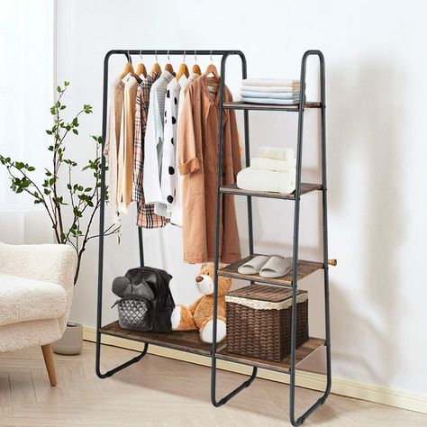 Clothes Rack Design, Closet Organizers & Garment Racks, Clothing Rack Bedroom, Standing Clothes Rack, Standing Closet, Academia Room, Free Standing Storage, Wardrobe Organizer, Free Standing Closet