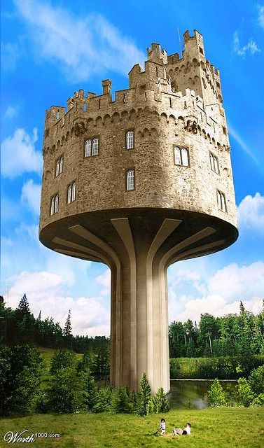 Castle in the air--this will be the grandchilds tree house someday..:) Unusual House, Architecture Cool, Crazy Houses, Famous Castles, Unusual Buildings, Real Estat, Unusual Homes, Interesting Buildings, Amazing Buildings