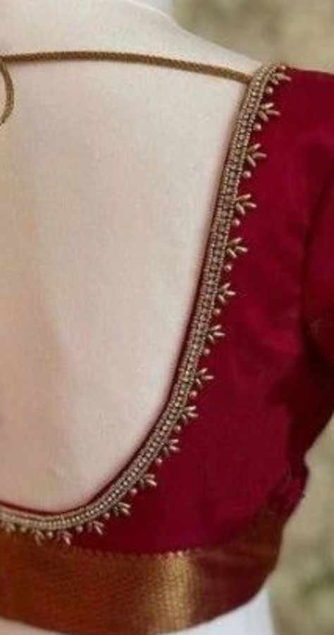 Blouse Simple Aari Work Design, Arri Blouse Designs Latest, Rama Green Blouse Designs, Boat Neck Blouse Designs Latest For Silk Saree, Border Blouse Designs Latest, Sequence Embroidery Design, Simple Aari Work Designs, Arya Work, Simple Saree Blouse Designs