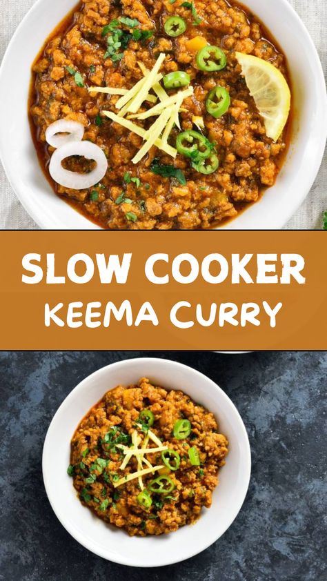 Slow Cooker Keema Curry Beef Curry Slow Cooker, Slow Cooker Curry Recipes, Beef Keema, Keema Curry, Slow Cooker Ground Beef, Slow Cooker Curry, Minced Beef, Massaman Curry, Easy Indian Recipes