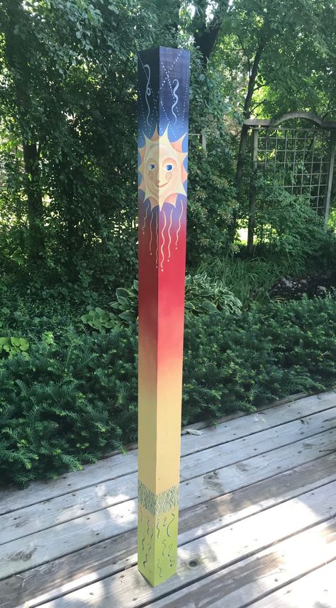 Peace Pole Garden Pole Garden Art Customized Peace Pole | Etsy Peace Pole Diy, Pole Painting, Peace Poles, Peace Pole, Yard Art Crafts, Solar Light Crafts, Garden Totem, Art Pole, Painted Post