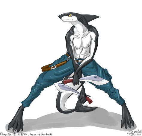 Shark Salmon Shark, Poses Manga, Shark Head, Shark Man, Shark Art, Character Inspiration Male, Dnd Characters, Whales, Fantasy Character Design