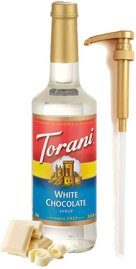 Coffee Syrups, Torani Syrup Recipes Coffee, How To Use Torani Syrup In Coffee, Torani Pumpkin Spice Syrup, Torani Salted Caramel Syrup Recipes Coffee, Torani White Chocolate Syrup, White Chocolate Syrup, Torani Syrup, Bartender Drinks Recipes