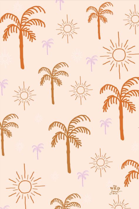 Palm Tree Patterns, Palm Tree Branding, Sun Pattern Design, Costal Pattern, Boho Prints Pattern, Summer Prints Pattern, Palm Tree Line Art, Tropical Line Art, Tropical Pattern Design