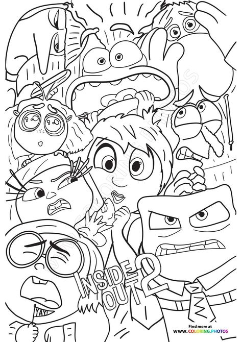 Free Inside Out 2 Coloring Pages - Coloring Pages for kids Inside Out Characters Coloring Pages, Coloring Pages Movies, Inside Out Colouring Pages, Inside Out Doodle, Disney Colouring In Pages, Inside Out 2 Coloring Pages, Inside Out 2 Drawing, Inside Out Characters Drawings, Pixar Coloring Pages