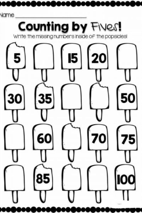 Counting By Fives Worksheet, Second Grade Learning Activities, Math Activities For First Grade, 1st Grade Circulum, Counting To 100 Activities, First Grade Homeschool, Worksheets For First Grade, Counting By 5's, First Grade Math Worksheets