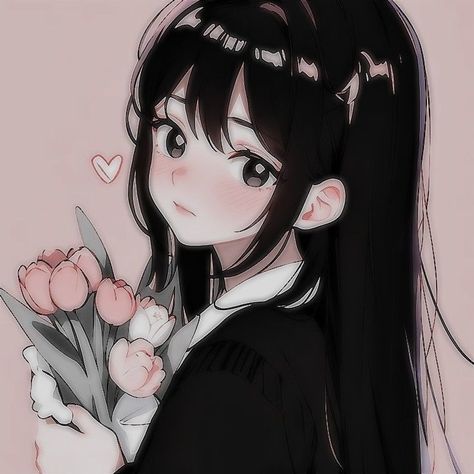 Blushing Anime, Disney Art Style, Aesthetic Profile Picture Cartoon Soft, Anime Black Hair, Photos For Profile Picture, Pics For Dp, Girly Art Illustrations, Dessin Adorable, Digital Art Anime