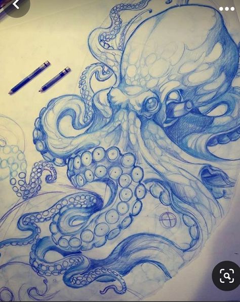 Sketch Octopus, Octopus Art Drawing, Tat Drawings, Shore Tattoo, Octopus Sketch, Octopus Tattoo Sleeve, Kraken Tattoo, Octopus Drawing, Thigh Tat