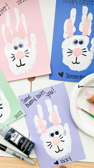 Easy Easter Crafts For Kids, Easter Crafts Preschool, Easter Crafts For Toddlers, Easter Arts And Crafts, Fun Easter Crafts, Easter Preschool, Toddler Arts And Crafts, Easy Easter Crafts, Handprint Craft