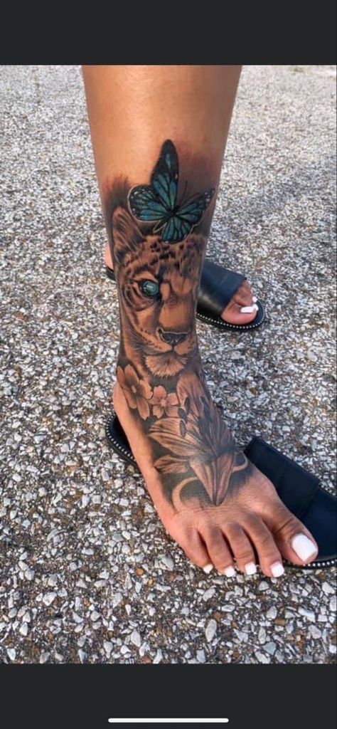 Tattoos For Women Black Women, Foot Leg Tattoos For Women, Shin Tattoo Black Women, Foot And Shin Tattoos For Women, Foot Sleeve Tattoo, Leg Cover Up Tattoos For Women, Foot Cover Up Tattoos For Women, Womens Calf Tattoo Ideas, Foot Tattoo Cover Up Ideas