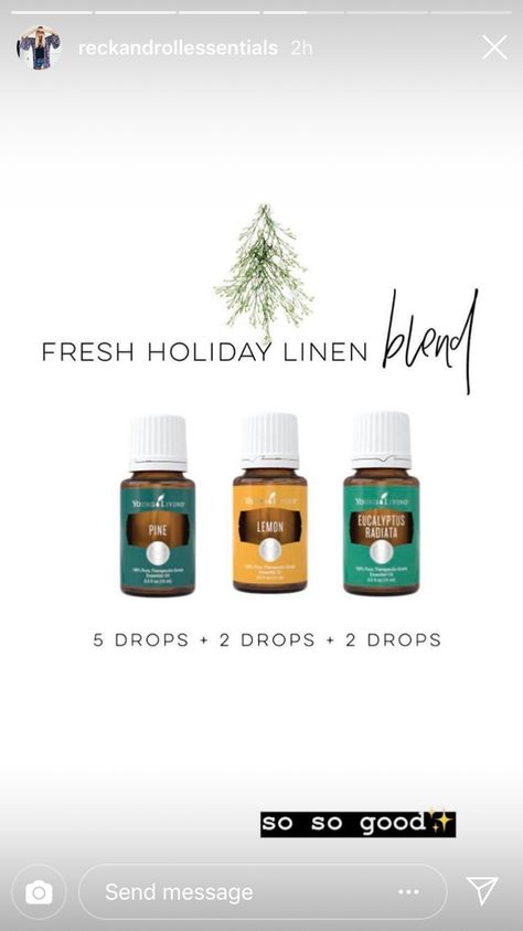 Fresh Holiday Linen Blend: 🌲 5 Drops Pine 🍋 2 Drops Lemon 🌿 Eucalyptus Radiata This diffuser blend is heaven! Pine Oil Blends, Eucalyptus Diffuser Blends Young Living, Eucalyptus Diffuser Blends, Pine Essential Oil Blends, Pine Diffuser Blend, Eucalyptus Radiata Diffuser Blends, Peaceful Essential Oil Blend Diffuser, Pine Oil Diffuser Blends, Young Living Pine Diffuser Blends