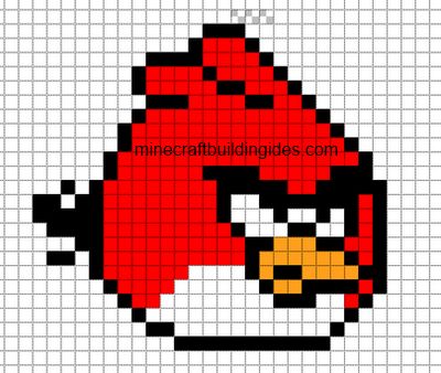 Pixel Art Templates: Angry bird red Grille Pixel Art, Image Pixel Art, Pixel Art Minecraft, Modele Pixel Art, Easy Pixel Art, Pixel Art Templates, Pixel Art Grid, Graph Paper Art, Pix Art