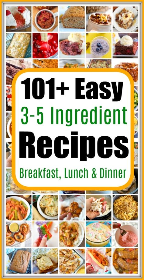 These 3 to 5 few ingredient recipes are perfect when you need an easy and quick meal for dinner. Throw together one pot meals are my jam I tell you! 3 Ingredient Recipes Dinner Cheap, Easy Few Ingredient Meals, Few Ingredient Meals, 4 Ingredient Recipes Dinner, Recipes For Beginner Cooks, 4 Ingredient Dinner, 5 Ingredient Or Less Recipes, Quick Easy Healthy Meals, 4 Ingredient Recipes