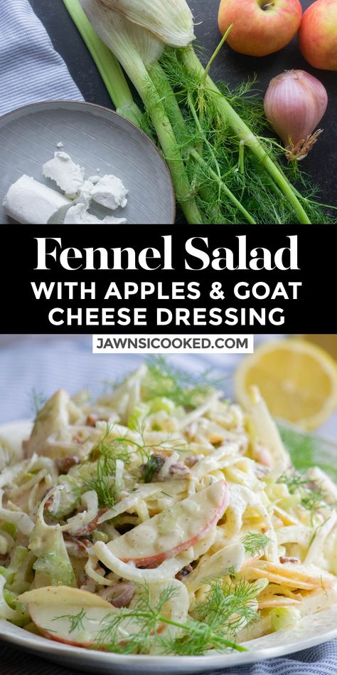 Goat Cheese Dressing, Fennel And Apple Salad, Great Salad Recipes, Salad With Apples, Honey Crisp, Fennel Recipes, Apple Salad Recipes, Goat Cheese Recipes, Fennel Salad