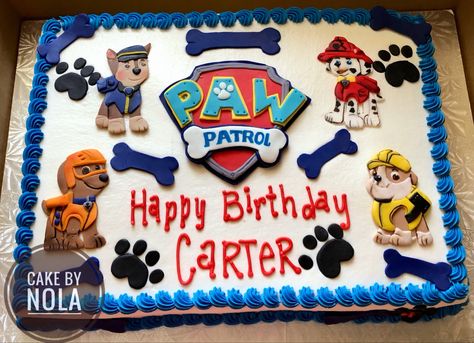 I call this a Paw Patrol explosion cake. I love it! #decoratedcakes #cakedecorating #cakesofinstagram #instacake #cakestagram #decoratedsheetcake #sheetcakesdonthavetobeboring #sheetcake #birthdaycake #pawpatrol #pawpatrolcake #decoratedcakes Paw Patrol Sheet Cake Ideas, Paw Patrol Sheet Cake, Paw Patrol Birthday Sheet Cake, Number 3 Paw Patrol Cake, Pull Apart Cupcake Cake Paw Patrol, Paw Patrol Cake Sheetcake, Paw Patrol Sprinkle Cake, Paw Patrol Birthday Cake, Birthday Sheet Cakes