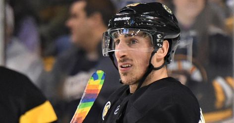 Brad Marchand reacts to NHL's ban on Pride Tape Tyler Seguin And Brad Marchand, Brad Marchand, Big Guys, Treat People, Boston Bruins, Previous Year, Ice Hockey, Barbie Girl, Nhl