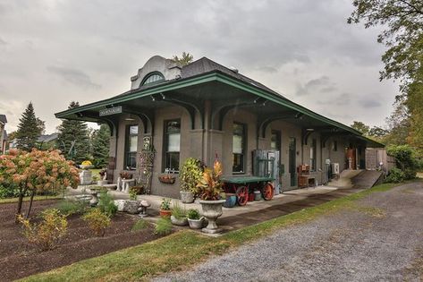 For sale: Train station converted into home in Western NY (photos) - newyorkupstate.com Old Train Station, Train Depot, Master Room, Train Pictures, Space Architecture, All Aboard, Upstate New York, Story House, Colonial House