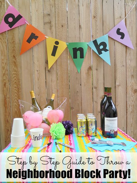 From invites to clean up, this is your one stop shop to hosting your first block party! It's easier than you think .... we PROMISE! You'll be thanking us! #party #hosting #blockparty #block #neighborhood #summer Block Party Food, Summer Block Party, Neighborhood Block Party, Neighborhood Party, Painted Sticks, Block Party, Diy Party Decorations, Host A Party, Step By Step Guide