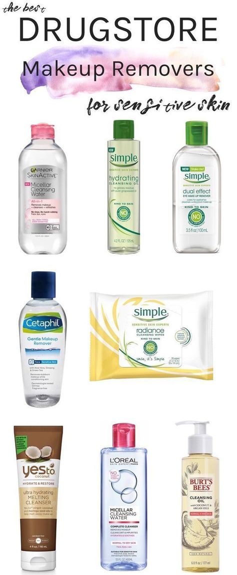 Looking for a gentle and affordable makeup remover that's easy on your sensitive skin? Look no further than these best drugstore makeup removers that melt your makeup right off! #bestskincareproducts Skin Care Drugstore Products, Skin Care Drugstore, Makeup Remover Sensitive Skin, Diy Makeup Remover, Best Makeup Remover, Makeup Removers, Best Drugstore Makeup, Drugstore Skincare, Elf Cosmetics