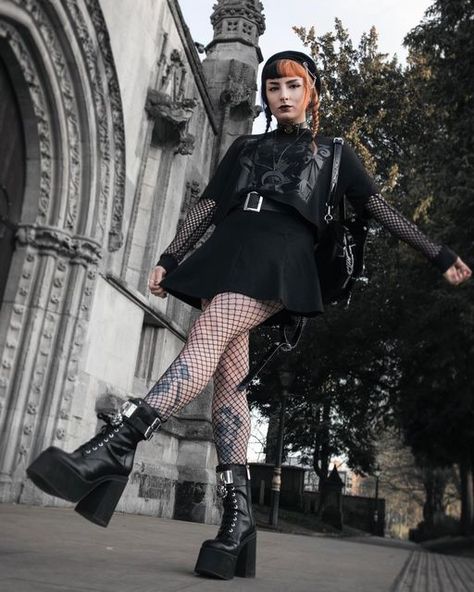 Nugoth Outfits, Metal Concert Outfit, Dark Beauty Fashion, Killstar Clothing, Dr Martens Style, October Outfits, Alt Fashion, All Black Outfit, Gothic Outfits