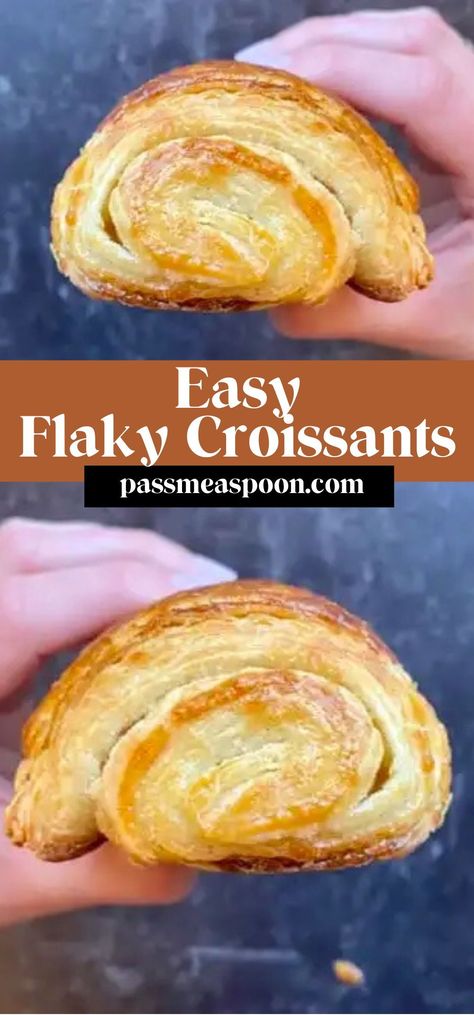 These flaky croissants taste just like they were made in your favorite local bakery! You’ll be surprised that you can make tasty pastries in your own kitchen! Cheddars Croissants Recipe, Easy Croissant Recipe, Puff Pastry Croissant, Crossiant Recipes, Flaky Croissants, Croissant Roll, Pepperidge Farm Puff Pastry, Tasty Pastry, Homemade Croissants