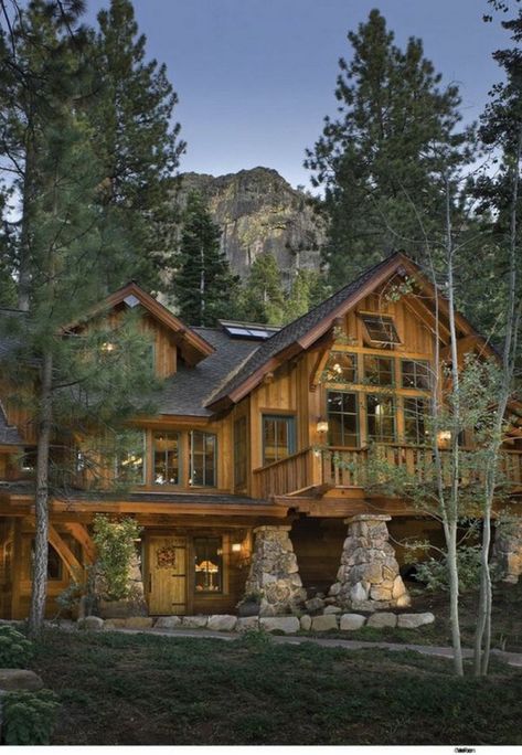 Daily Man Up (28 Photos) - Suburban Men Mountain Chalet House Plans, Dream House Images, Chalet House Plans, Chalet House, Architecture Art Nouveau, Mountain Interiors, Mountain Chalet, Rustic Home Design, Log Cabin Homes