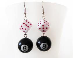 8 ball & dice 8 Ball Earrings, Magic 8 Ball, Pool Ball, Ball Bracelet, 8 Ball, Jewelry Inspo, Clay Art, Cute Jewelry, Beaded Earrings