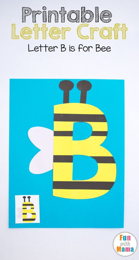 These printable letter b crafts for preschoolers and toddlers are fun free letter of the week activities. B is for bee. Preschool, Prek and kindergarten kids will enjoy this fun cut and paste activity that works on their fine motor skills and visual perception. This activity includes an uppercase and lowercase letter b. B Is For Bee, Preschool Letter B, Letter B Activities, Preschool Letter Crafts, Alphabet Crafts Preschool, Abc Crafts, Alphabet Letter Crafts, Kindergarten Letters, The Letter B