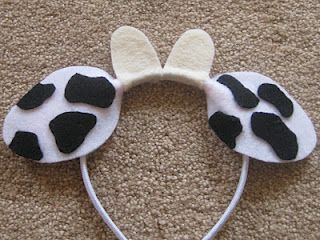 tutorial and templates for anima ear headbands Cow Ears Headband, Diy Cow Costume, Cow Costumes, Cow Headband, Animal Headbands, Cow Appreciation Day, Nativity Costumes, Cow Ears, Cow Costume