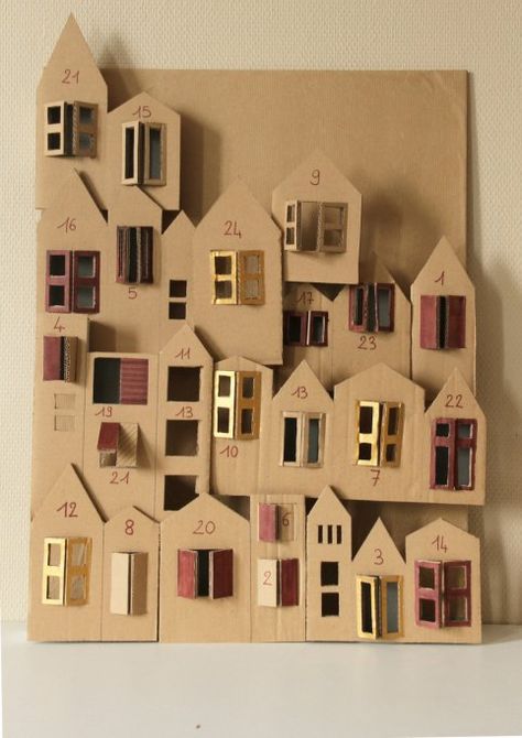 Advent Calenders, Diy Calendar, Noel Diy, Advent Calendars For Kids, Diy Advent Calendar, Cardboard House, Christmas Calendar, Kids Calendar, Christmas Advent Calendar