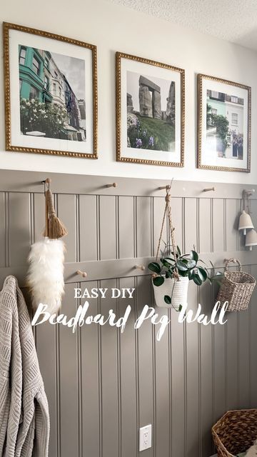 Laundry Room Ideas With Beadboard, Beadboard Wall Entryway, Board And Batten Wall With Beadboard, Beadboard Peg Wall, Mud Room Wainscoting, Board And Batten In Laundry Room, Laundry Room Wall With Hooks, Beadboard Front Entry, Paneling Walls Laundry Room