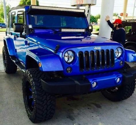 ♡jeep♡ Blue Jeep Wrangler, Badass Jeep, Jeep Photos, Blue Jeep, Custom Jeep Wrangler, Hors Route, Dream Cars Jeep, Custom Jeep, Cool Jeeps