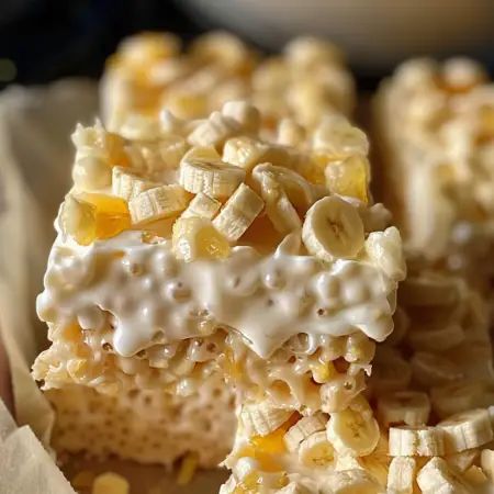 Banana Pudding Rice Krispie Treats Banana Rice Krispie Treats, Banana Pudding Rice Krispie Treats, Rice Crispies Recipe, Pudding Rice, Chocolate Banana Pudding, Banana And Rice, Rice Crispie, Banana Pudding Desserts, Sugary Treats