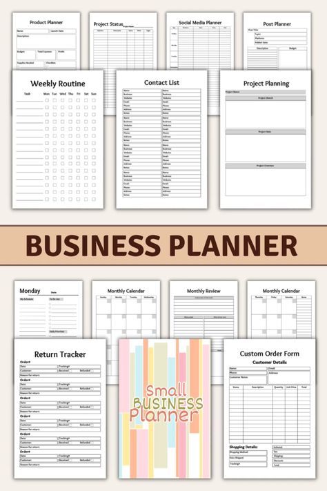 Printable Small Business Planner for New Business Owners ramadandayplannerprintable freeprintablekidsplanner #tidbitsdigitalplanners🌾. Small Business Planner Free Printables, Free Business Printables, Business Daily Planner, Business Planner Printables, Small Business Printables, Online Business Planner, Business Binders, Planner Writing, Business Printables