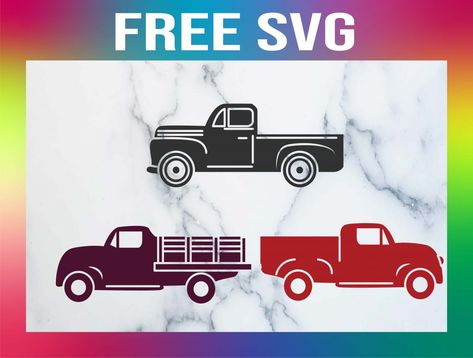 Truck Svg Free, Brother Scanncut2, Vintage Red Truck, Birthday Party Hats, Butterflies Svg, Bunny Svg, Paper Flower Tutorial, Card Making Tutorials, Vintage Truck