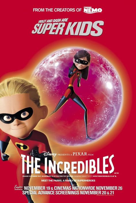 THE INCREDIBLES (2004) The Incredibles Poster, The Incredibles 2004, Movie Romance, Mr Fantastic, Animated Movie Posters, Violet Parr, Superhero Family, Pixar Animation Studios, Disney Presents