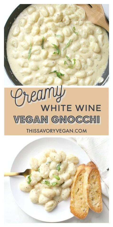 Vegan Gnocchi, Vegan Cream, Savory Vegan, Recipes Vegan, Insta Pot, Vegan Meals, Vegan Cooking, Vegan Dinner Recipes, Vegan Foods