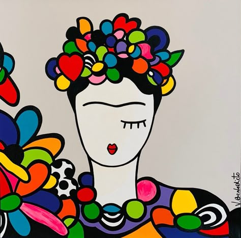 Frida Kahlo Inspired Art, Romero Britto Art, Britto Art, Cubist Portraits, Styrofoam Art, Idee Cricut, Cubist Art, Painting Styles, African Art Paintings